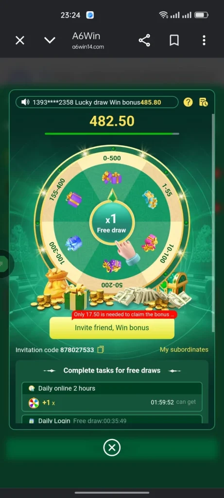 A6Win Lucky Wheel